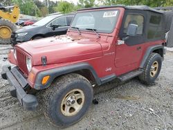 Jeep Wrangler salvage cars for sale: 1998 Jeep Wrangler / TJ SE