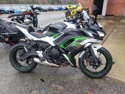 Salvage cars for sale from Copart North Billerica, MA: 2022 Kawasaki EX650 N