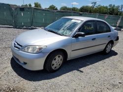 Honda Civic DX salvage cars for sale: 2005 Honda Civic DX