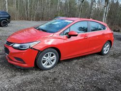 Salvage cars for sale from Copart Ontario Auction, ON: 2017 Chevrolet Cruze LT