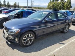 Salvage cars for sale from Copart Rancho Cucamonga, CA: 2017 Mercedes-Benz C 300 4matic