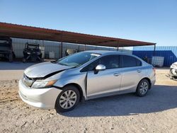 Salvage cars for sale at Andrews, TX auction: 2012 Honda Civic LX