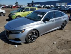 Salvage cars for sale at Woodhaven, MI auction: 2022 Honda Accord Sport SE