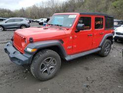 Salvage cars for sale from Copart Marlboro, NY: 2018 Jeep Wrangler Unlimited Sport