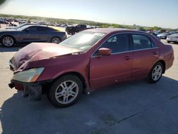 Salvage cars for sale at Grand Prairie, TX auction: 2007 Honda Accord SE