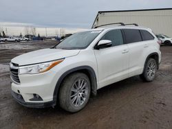 Salvage cars for sale from Copart Rocky View County, AB: 2015 Toyota Highlander XLE