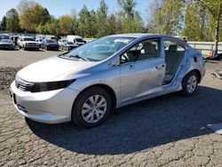 Salvage cars for sale from Copart Portland, OR: 2012 Honda Civic LX