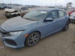 Salvage cars for sale at Woodhaven, MI auction: 2018 Honda Civic Sport
