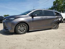Salvage cars for sale from Copart Riverview, FL: 2021 Toyota Sienna XLE
