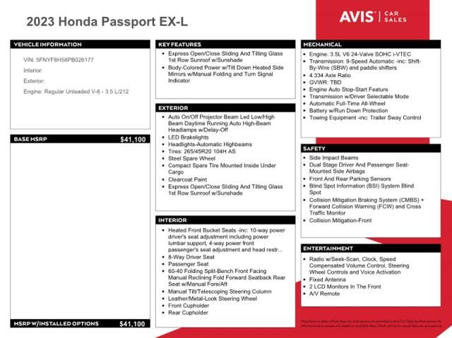 2023 Honda Passport EXL