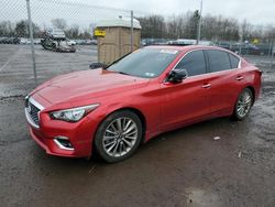 Salvage cars for sale from Copart Chalfont, PA: 2021 Infiniti Q50 Luxe