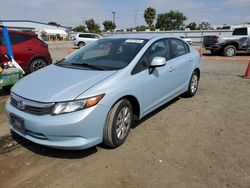 Salvage cars for sale at San Diego, CA auction: 2012 Honda Civic LX