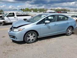 Salvage cars for sale from Copart Pennsburg, PA: 2014 Honda Civic Hybrid L