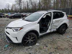 Salvage cars for sale at Waldorf, MD auction: 2016 Toyota Rav4 SE