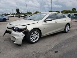 Salvage cars for sale at Miami, FL auction: 2016 Chevrolet Malibu LT