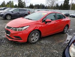 Salvage cars for sale from Copart Graham, WA: 2017 Chevrolet Cruze LS