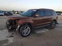 Salvage cars for sale at San Antonio, TX auction: 2017 Ford Explorer Limited