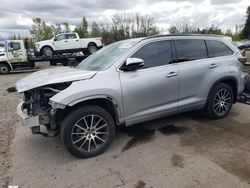 Salvage cars for sale from Copart Portland, OR: 2017 Toyota Highlander SE