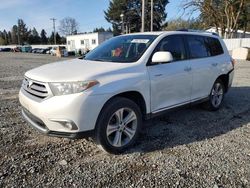 Salvage cars for sale from Copart Graham, WA: 2013 Toyota Highlander Limited
