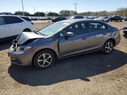 Salvage cars for sale at East Granby, CT auction: 2015 Honda Civic SE