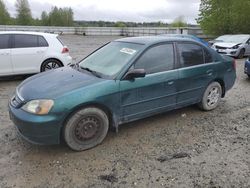 Honda Civic LX salvage cars for sale: 2002 Honda Civic LX