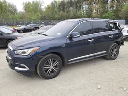 Salvage cars for sale from Copart Waldorf, MD: 2020 Infiniti QX60 Luxe