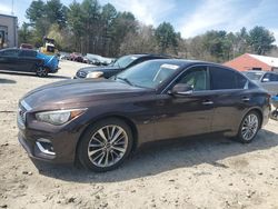 Salvage cars for sale from Copart Mendon, MA: 2018 Infiniti Q50 Luxe