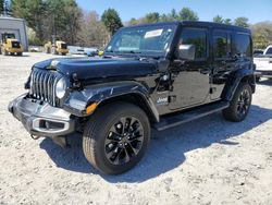 Salvage cars for sale at Mendon, MA auction: 2023 Jeep Wrangler Sahara 4XE