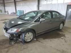 Salvage cars for sale at Des Moines, IA auction: 2007 Honda Civic Hybrid