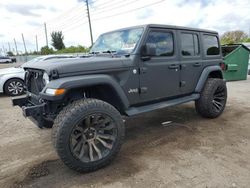 Salvage cars for sale from Copart Miami, FL: 2018 Jeep Wrangler Unlimited Sport