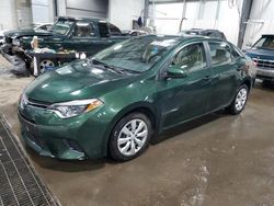 Salvage cars for sale at Ham Lake, MN auction: 2015 Toyota Corolla L