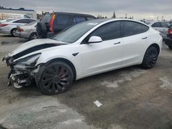 Salvage cars for sale at Rancho Cucamonga, CA auction: 2021 Tesla Model 3