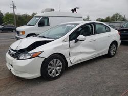 Salvage cars for sale from Copart York Haven, PA: 2012 Honda Civic LX