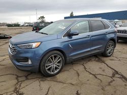 Salvage cars for sale at Woodhaven, MI auction: 2019 Ford Edge Titanium