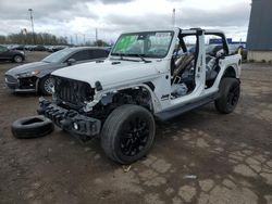 Salvage cars for sale at Woodhaven, MI auction: 2021 Jeep Wrangler Unlimited Sahara