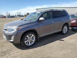 Salvage cars for sale from Copart Rocky View County, AB: 2012 Toyota Highlander Hybrid Limited