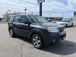 Salvage cars for sale at North Billerica, MA auction: 2014 Honda Pilot EXL