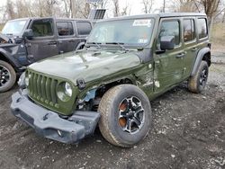 Salvage cars for sale at Marlboro, NY auction: 2021 Jeep Wrangler Unlimited Sport