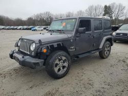 Salvage cars for sale at North Billerica, MA auction: 2017 Jeep Wrangler Unlimited Sahara
