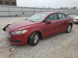 Salvage cars for sale at Kansas City, KS auction: 2015 Ford Fusion SE