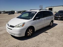 Salvage cars for sale from Copart Kansas City, KS: 2004 Toyota Sienna CE