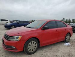 Salvage cars for sale at Houston, TX auction: 2015 Volkswagen Jetta Base