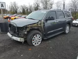 Salvage cars for sale from Copart Marlboro, NY: 2018 Toyota Sequoia Platinum