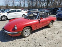 Salvage cars for sale from Copart Candia, NH: 1986 Alfa Romeo Veloce 2000 Spider