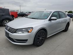 Salvage cars for sale at Grand Prairie, TX auction: 2014 Volkswagen Passat S