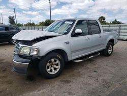 Salvage cars for sale from Copart Miami, FL: 2001 Ford F150 Supercrew