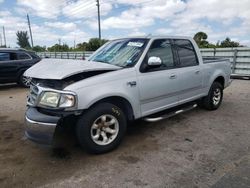 Ford salvage cars for sale: 2001 Ford F150 Supercrew