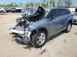 Salvage cars for sale at Bridgeton, MO auction: 2022 Toyota Highlander Hybrid LE