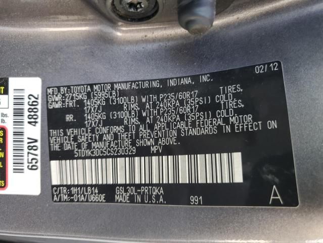 2012 Toyota Sienna XLE