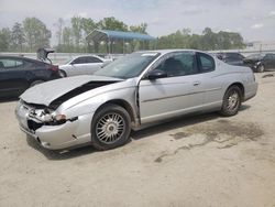 Salvage cars for sale at Spartanburg, SC auction: 2000 Chevrolet Monte Carlo LS